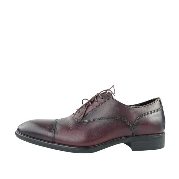 Vittorio Russo Irvin  Men\'s Red Black Leather Cap Toe Lace Up Oxford  Shoes Sz 8